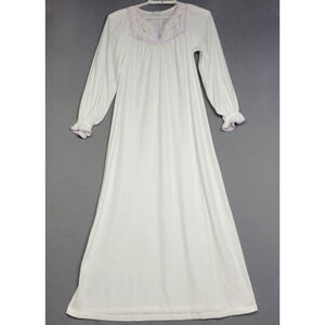 Vintage Miss Elaine Nightgown Victorian Romantic Womens S White Cottage Core